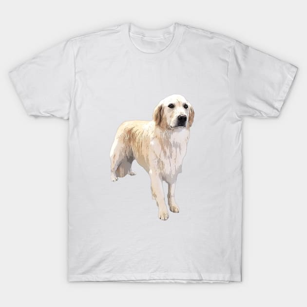 Golden Retriever Standing Beauty T-Shirt by ElegantCat